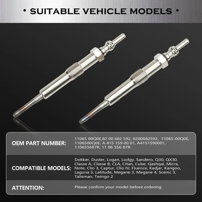 4 PCS Glow plugs For Dacia Nisan Mercedes Renult for 1.5 DCI For Dokker Duster Clio 3 Twingo 2 Laguna 3 Meg 3 0100266032