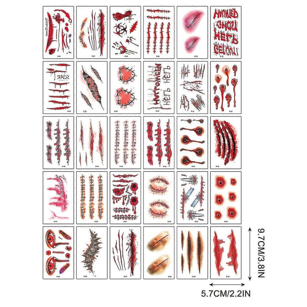 Halloween Fake Temporary Tattoos Stickers Long-standing Body Art Face Jewelry Festival Accessories
