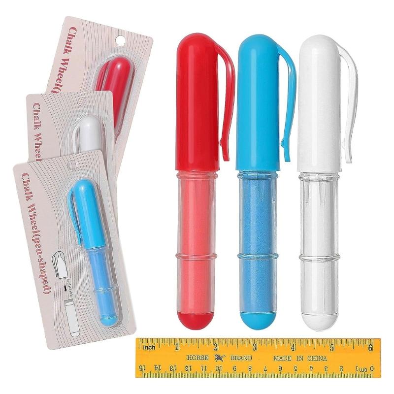 4/5 Pcs/Set Fabric Chalk Markers Pen-shaped Chalk Wheel Erase Tailors Chalk Sewings Chalk Crafting Tool for Quilting