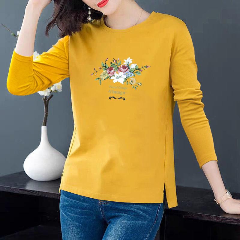 Spring Women's Long-Sleeve Round Neck Casual T-Shirt
