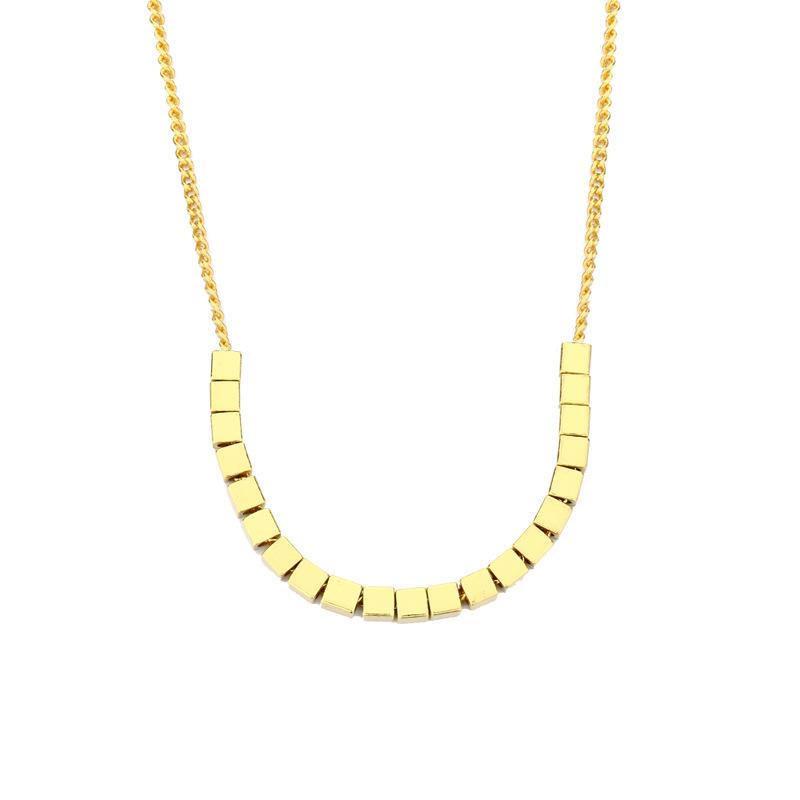 

Трехмерное маленькое квадратное ожерелье женское осеннее модное атмосферное ночной клуб супер вспышка Di милое крутое геометрическое ожерелье-чокер на ключицу Ins