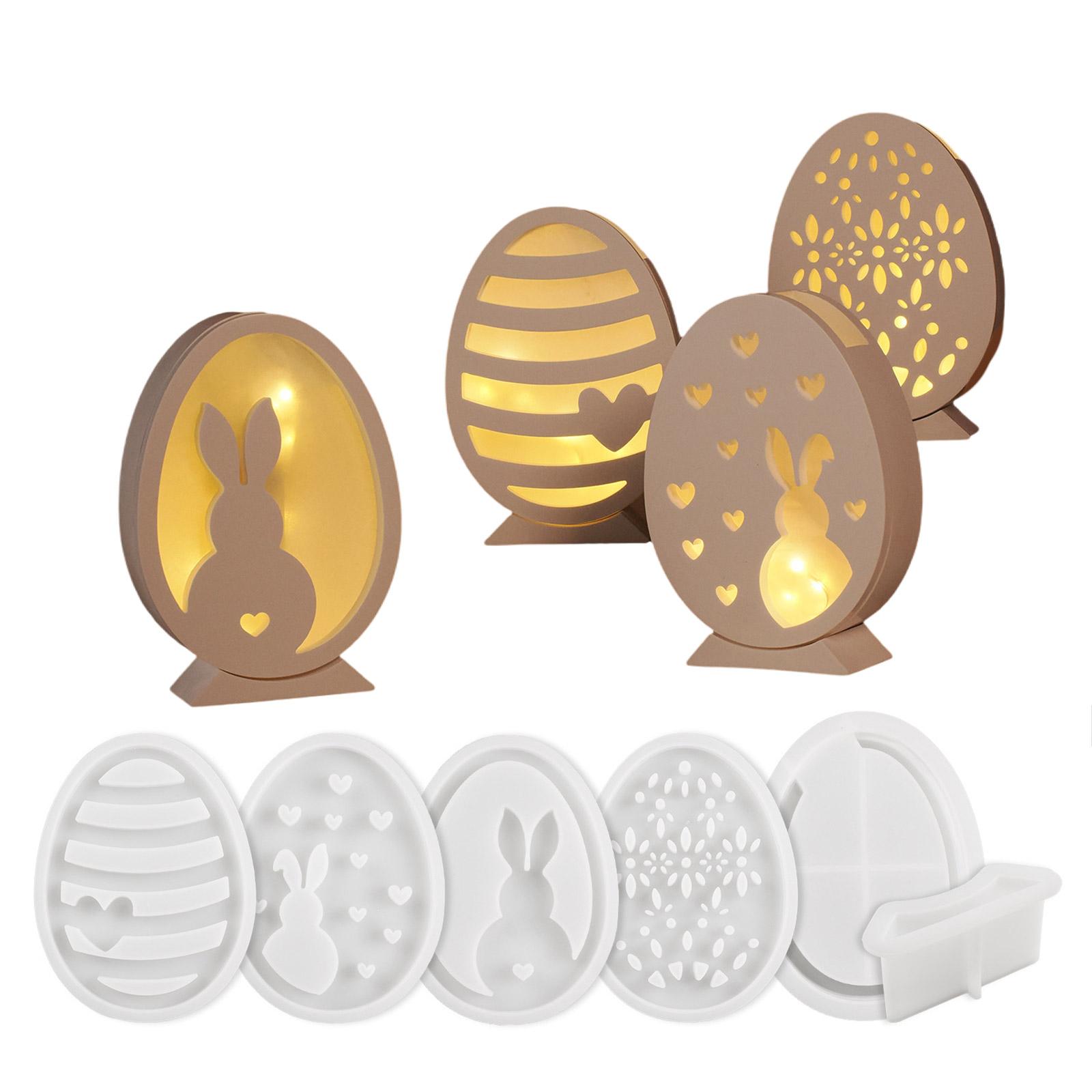 

Силиконовые формы для пасхального яйца и фонаря в виде кролика, декоративная форма для украшения стола, для создания украшений и проектов домашнего декора