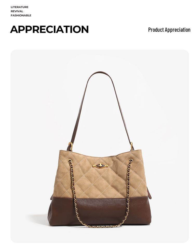 Elegant Diamond Quilted Chain Bag - Autumn/Winter 2025 Large-Capacity Versatile Shoulder Tote