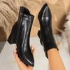 Fashion boots women's simple fashion foreign style high heels versatile short boots winter British style Martin boots women's new models