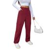 Womens High-Waisted Cargo Pants Loose Fit Streetwear Trousers With Multiple Pockets Lightweight Acetate Blend