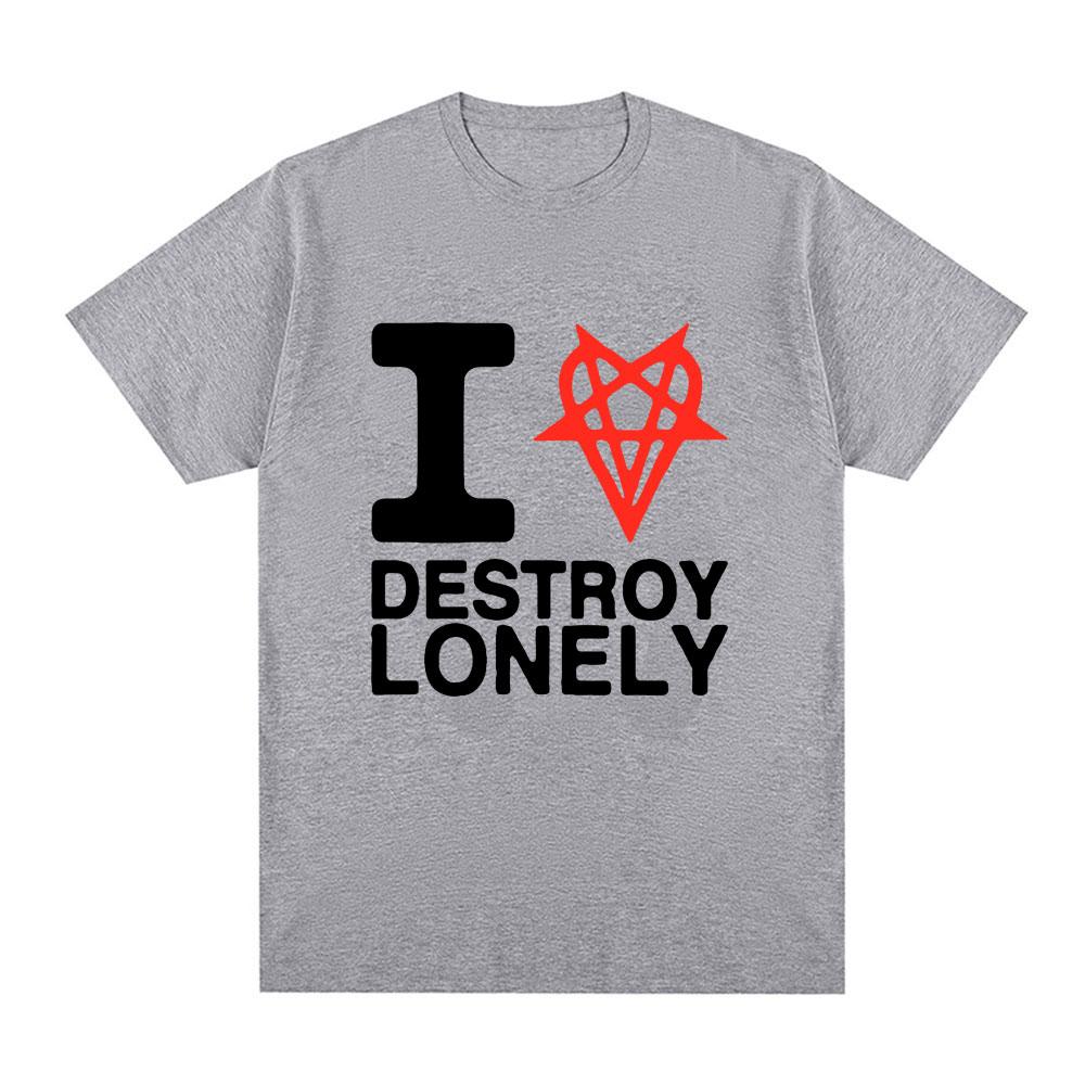 I Heart Love Destroy Lonely T Shirt Unisex Women Clothing Fashion Harajuku Opium Tshirt 100 Cotton Casual Cozy Oversized Tshirts