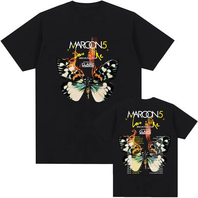 MAROON 5 Love Is Like Tour T-shirt Album Graphic Printing Tshirts Grunge Fashion Unisex Streetwear Cotton Summer Men T Shirt Top