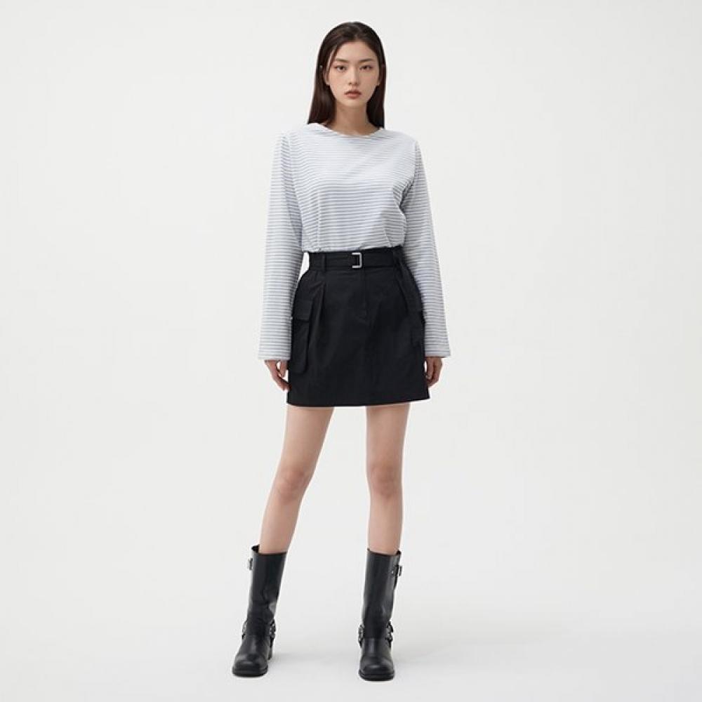 Хлопковая мини-юбка-карго с поясом Ar1ws260 KH (khaki)/M