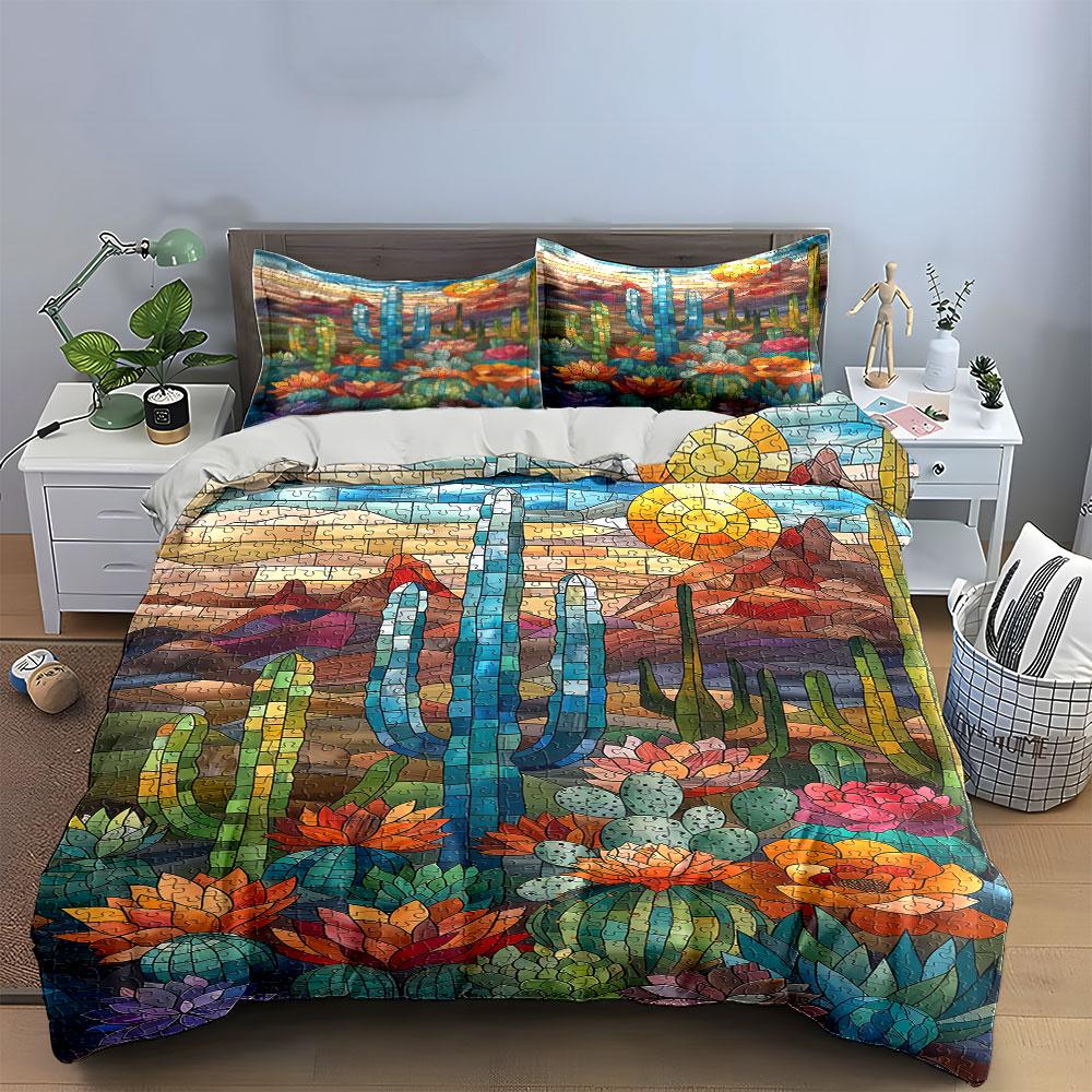 Colorful cactus and flowers. Bedding sets Duvet cover sets Duvet covers Pillowcases(1* Duvet Cover 2* Pillowcases without duvet insert)