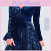 Fashion Sequin Bodycon Dress With Tie Waist And V Neck Design For Evening Wear