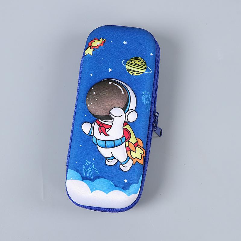 

Новинка 2024 года, 3D трехмерный пенал для учащихся начальной школы, водонепроницаемый чехол с рисунком из искусственной кожи большой емкости, пенал из искусственной кожи синий