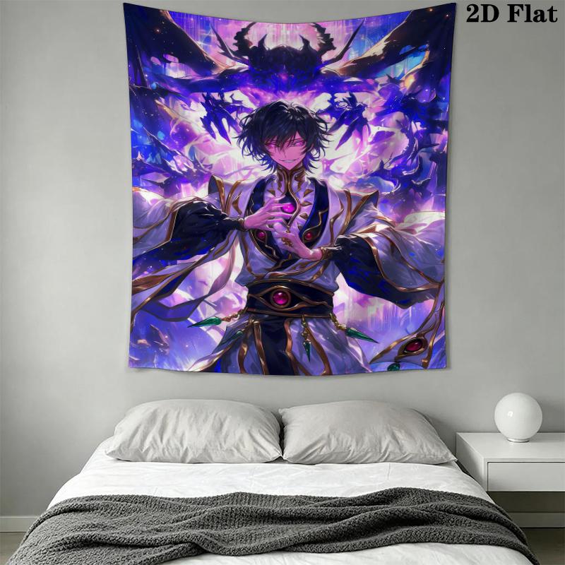Code Geass Wall Tapestry Aesthetic Wall Hanging Printed Fabric Blanket Decorative Tapestries for Bedroom Living Room Home Decor