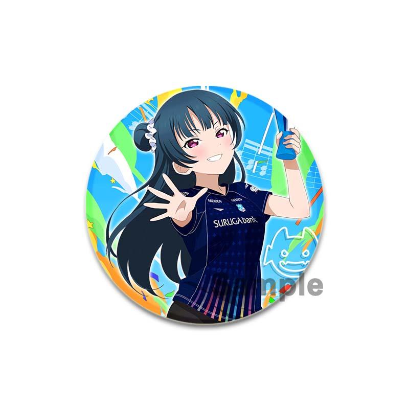 32/44/58mm LoveLive!SuperStar!!Ping An Pansy Tang Coco Round Brooch Clothing Lapel Pin Souvenir Soft Button  Decorative Hat Badge