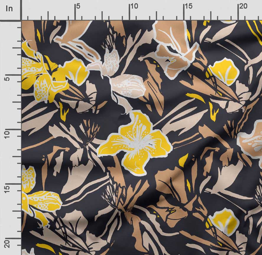 Soimoi Floral Print,  Cotton Cambric, Quilting Fabric Sold by The Yard 42 Inch Wide, Medium Weight Cotton Fabric, Sewing  Supplies,Blue &