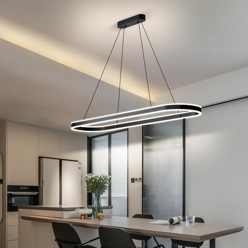 Modern Ring LED Pendant Lamps Dimmable For Kitchen Office Restaurant Dining Living Room Minimalist Chandelier Lighting Fixture