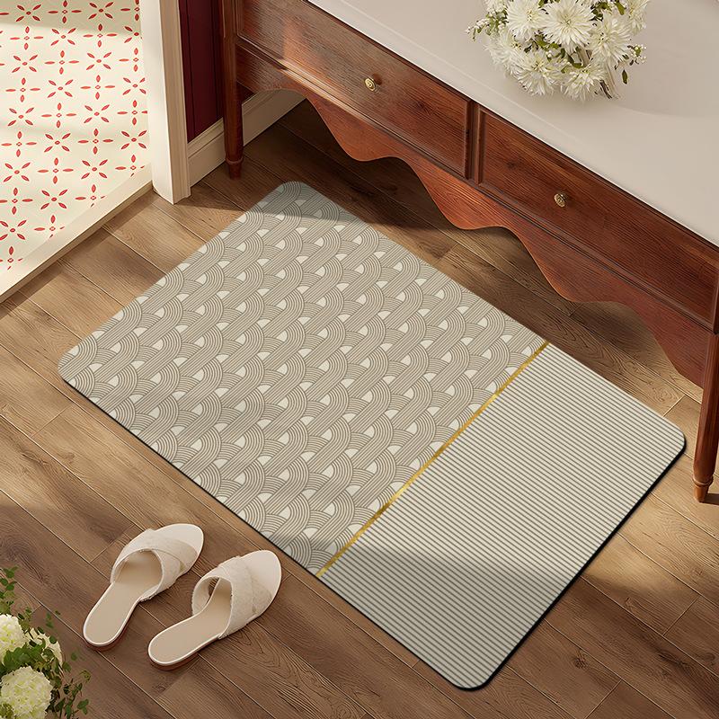 Floor Mat for Household Bathroom Quick Drying Water Absorption Anti Slip Foot Mat for Bathroom