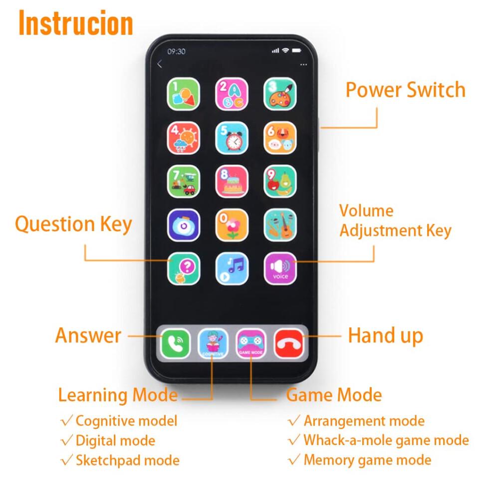 Baby Phone Toy for 1 Year Old Toddlers  Musical Cell Phone Toy with Light and Sound  Pretend Play Toy for Boys and Girls  Gifts for Birthday  Holiday