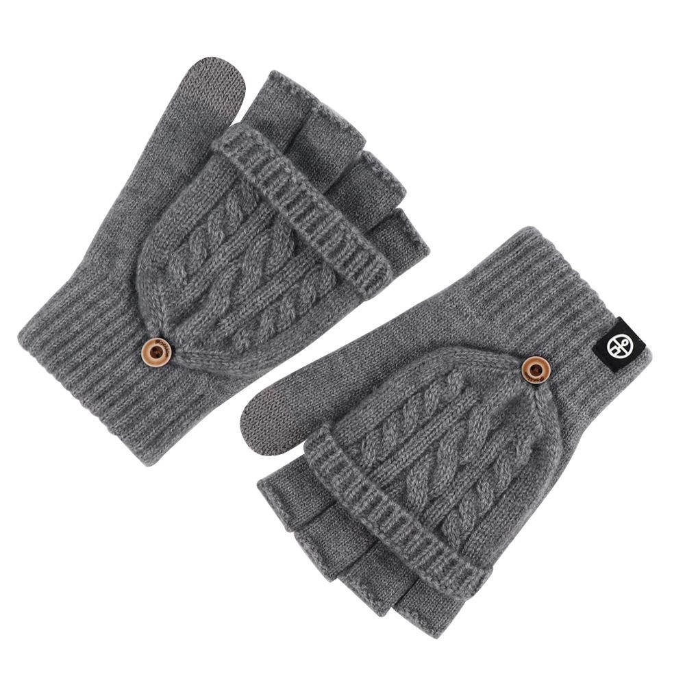Unisex Japanese Style Knitted Fingerless Winter Gloves - Thick Warm Design