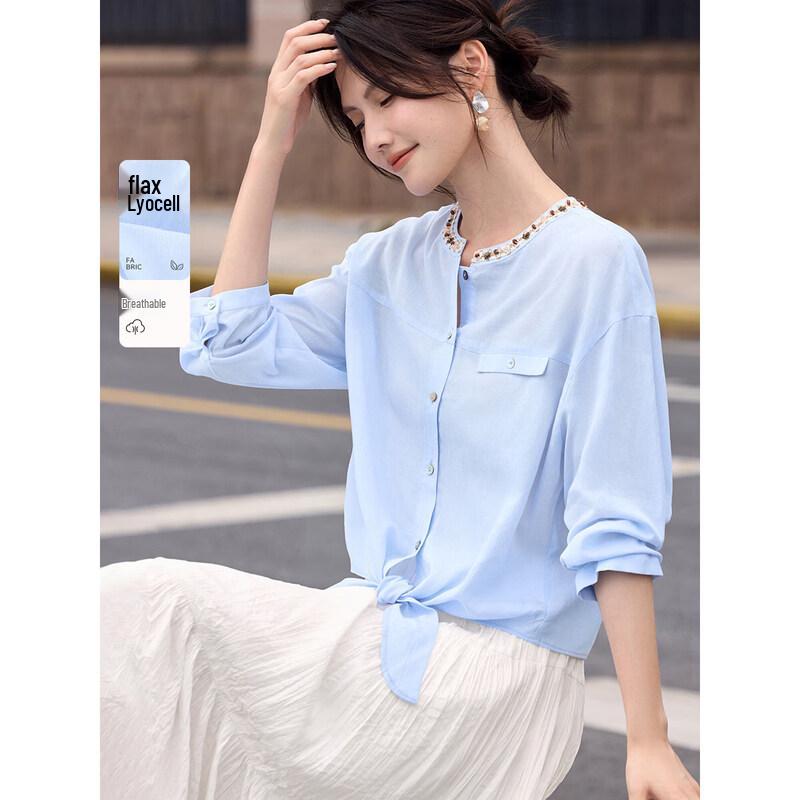 XWI Women s Tencel Bohemian Round Neck Blouse XL
