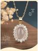 Elegantní náhrdelník ve stylu Lady Di s plným osazením diamanty a bílou nefritovou intarzií - Módní, všestranný a luxusní.