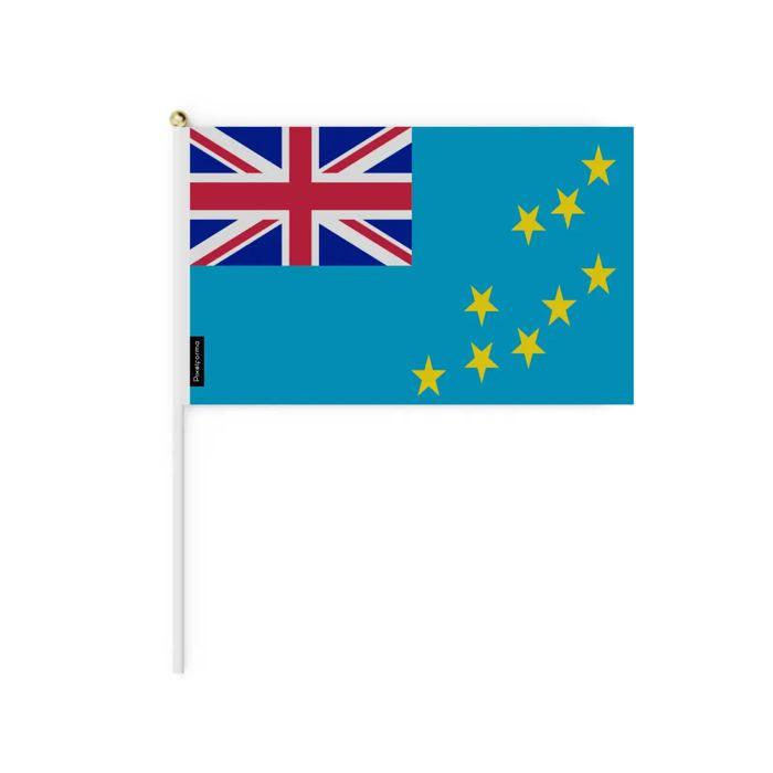 Drapeau Miniature - Tuvalu - 20 X 30 Cm - 100 Pièces - Polyester - Léger - Recto/Verso