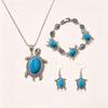 Retro Turquoise Turtle Jewelry Set: Three-Piece Exotic European & American Fashion