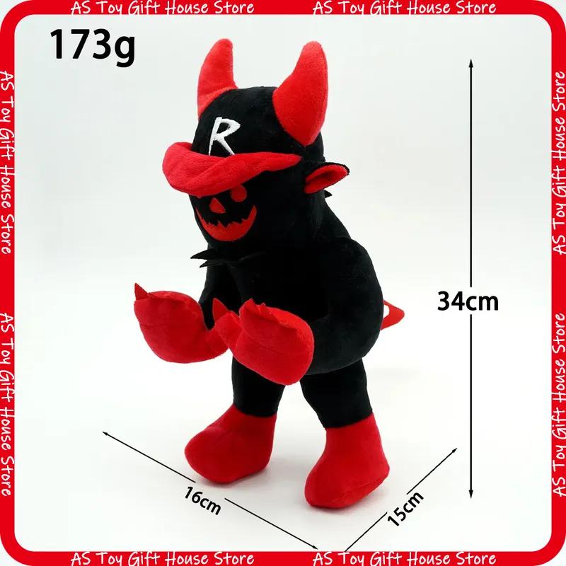Roblox Forsaken Guest 666 Plush Toy Black Red Horned Soft Stuffed Game Character Doll Collectible Gift For Roblox Fans