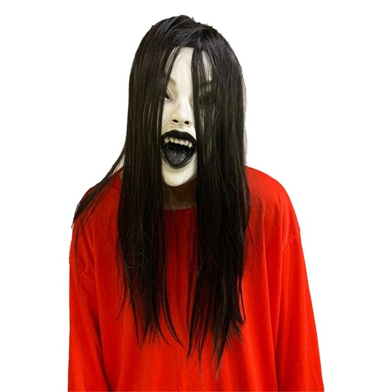 

Halloween Party Cosplays Costumes Creepier Headgear Head Horror Scary Headwear 1 білий