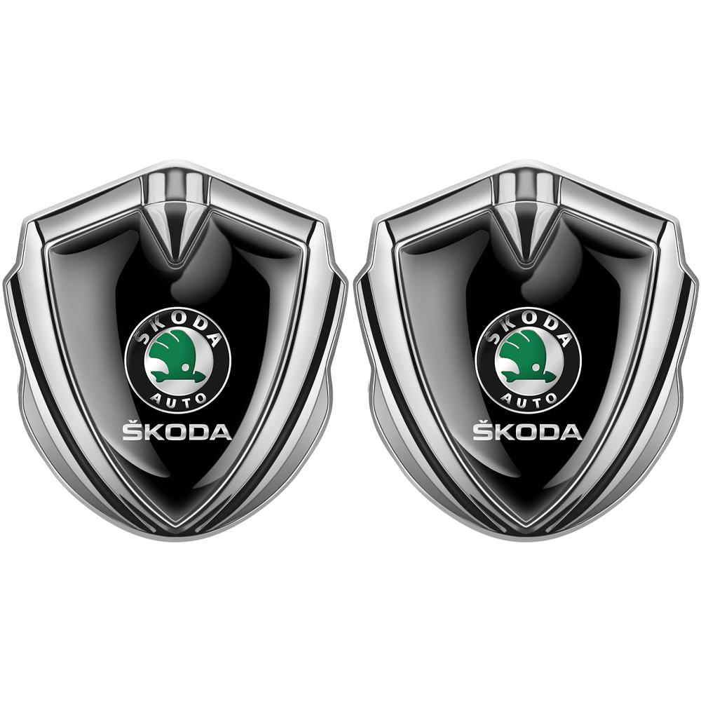 AAFM1 Car Styling Metal Shield Emblem Car Fender Side Tail Body Sticker For Skoda Octavia A5 3 2 VRS Vision Kodiaq Favorit Rapid Fabia