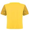 Girls Sequin Sparkle Crop Top Short Sleeve Round Neck Jazz Hip Hop Dance Shirt
