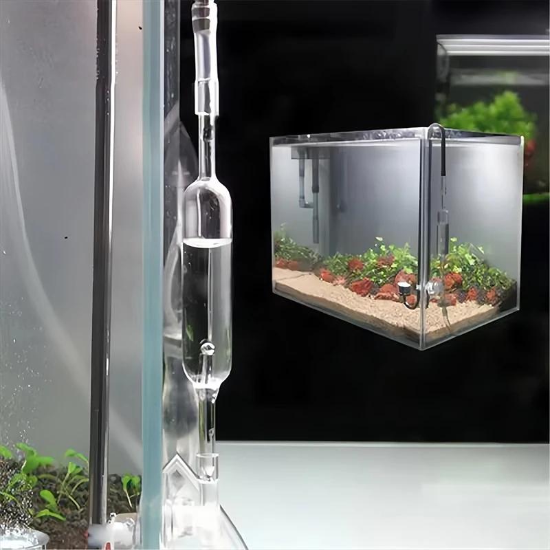 Fish Tank Crystal Glass CO2 Bubble Counter Spiral/Straight Bubble Counter Aquarium Water Plants Fish CO2 Diffuser Accessories