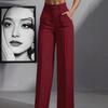 Spring and Autumn Ladies New High-waisted Drape Straight Simple Suit Trousers Women