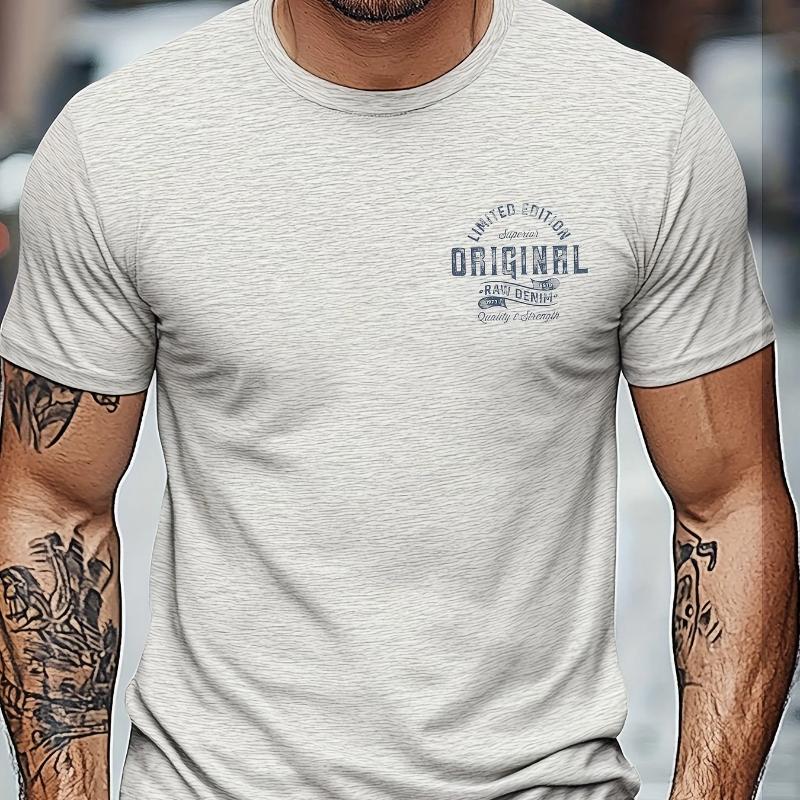 New Young Heren zomer puur katoen modieuze casual sport los letterpatroon bedrukt ronde hals korte mouw T-shirt top XL