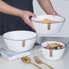 8-Inch Large Ceramic Noodle and Soup Bowl - High-End Household Cutlery for Personal Use