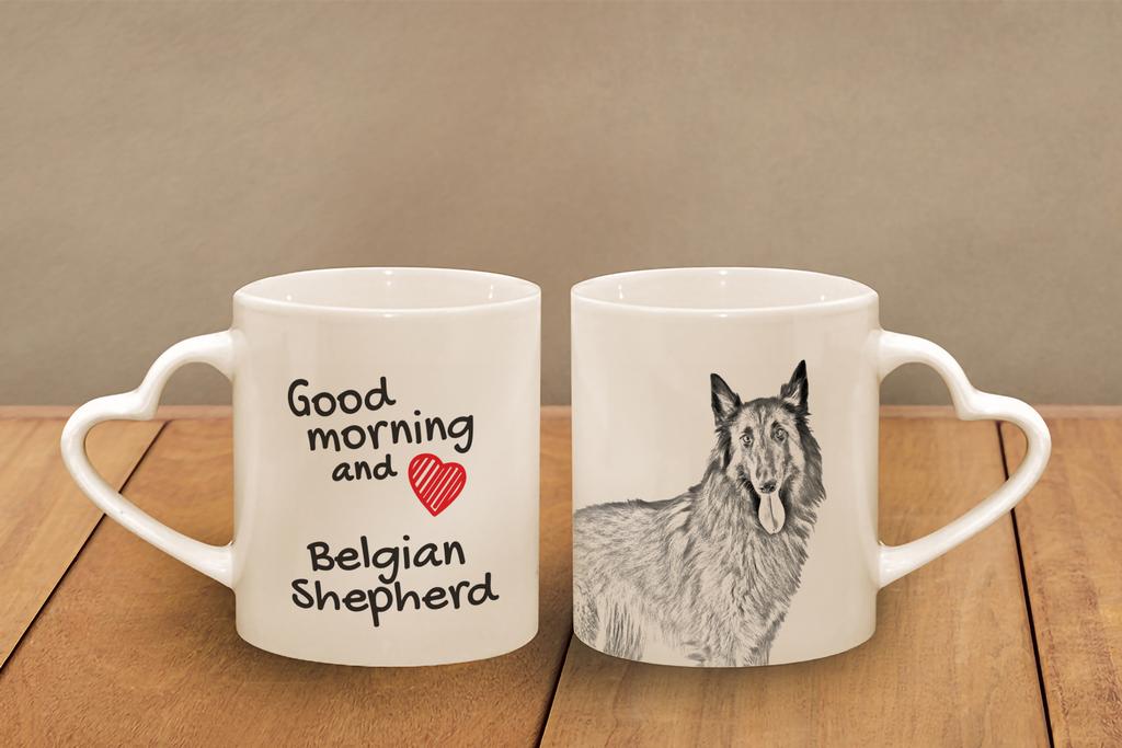 Belgian Shepherd Dog, Belgian Sheepdog I - cup with a dog, adorable cup with a heart-shaped handle, universal gift from the Art-Dog brand