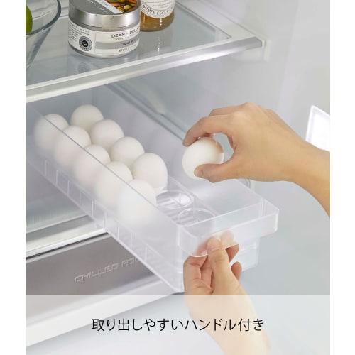 Yamazaki Tower Refrigerator Storage Box, White, Egg Cartons, Approx. 37.5cm W x 11cm D x 8.2cm H, 5764