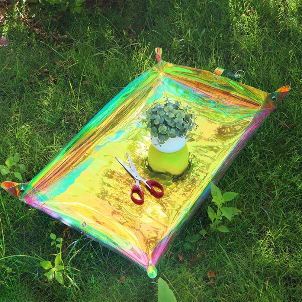

Iridescent Holographic Gardening Potting Pad PVC Transplanting Mat Reusable Planting Mat чорний
