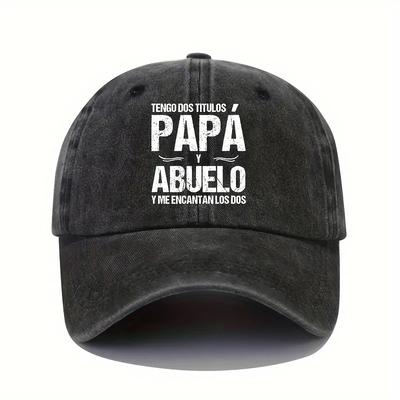 Boné de Baseball com Slogan em Espanhol Chapéu de Pai Multifuncional Chapéu Esportivo Ajustável ao Ar Livre Dia dos Pais Mulheres Homens