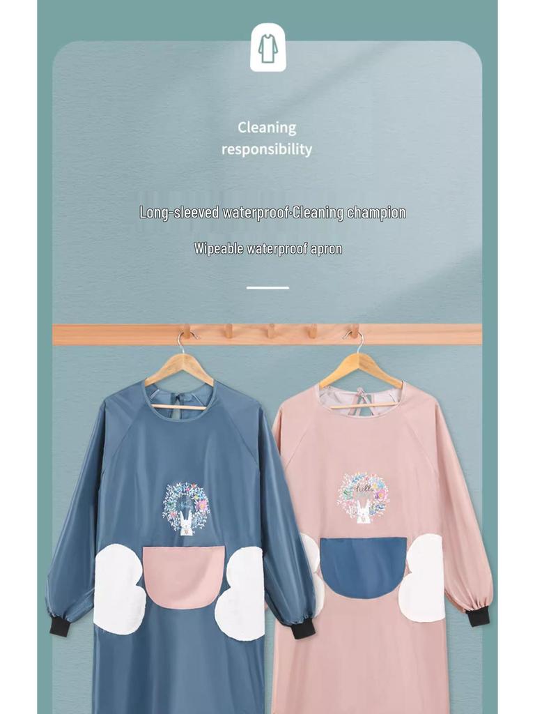 Waterproof and Oil-Proof Summer Apron: Cute, Fashionable, Hand-Wipable, Wide-Fit for Stir-Frying