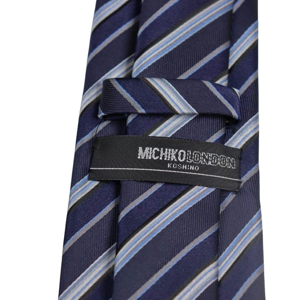 [Michiko London] Regular Business Necktie, Navy, Perfect for Freshers, Brand Name, Gift Box Included (MKCP-35-A)