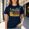 Peace Love Music Graphic Tee for Unisex Unisex Music Lover T Shirt Casual 100 Cotton Summer Top y2k clothes
