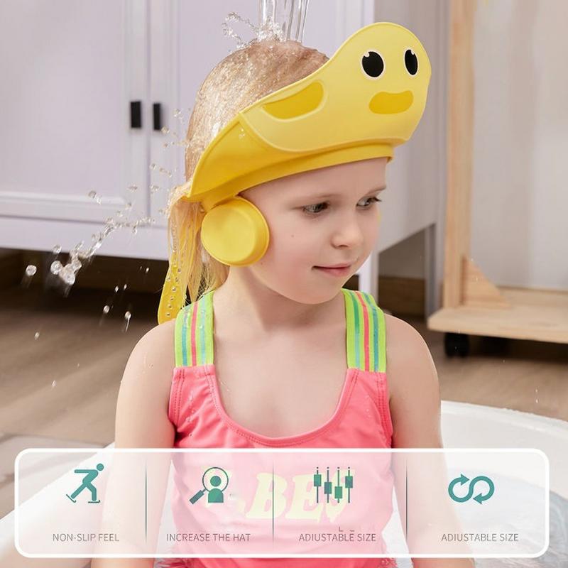Baby Shower Cap Shield Cartoon Adjustable Visor Shower Cap Shield Hair Washing Shampoo Shield Bathing Hat Bath Visor Eye & Ear brazil