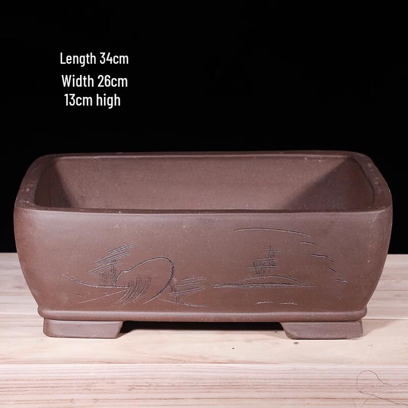 

Zisha Clay Rectangular Bonsai Trough Pot