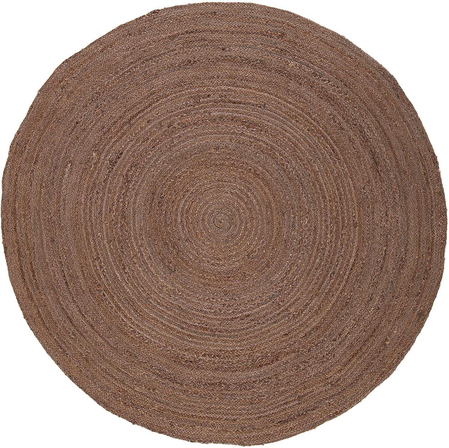

Джутовый круглый ковер ручной работы, натуральный ковер для любого пространства, деревенский декор для любой площади. 60 cm x 60 cm (2x2 Feet) коричневый