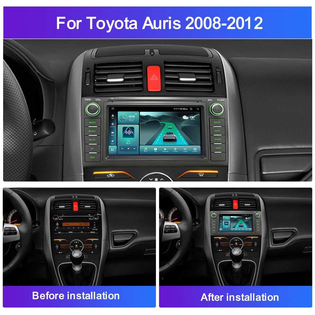 REAKOSOUND Autoradio 7'' Touchscreen Carplay für Toyota auris 2 Din Auto-Multimedia mit Bluetooth Video Autoradio Radioempfänger