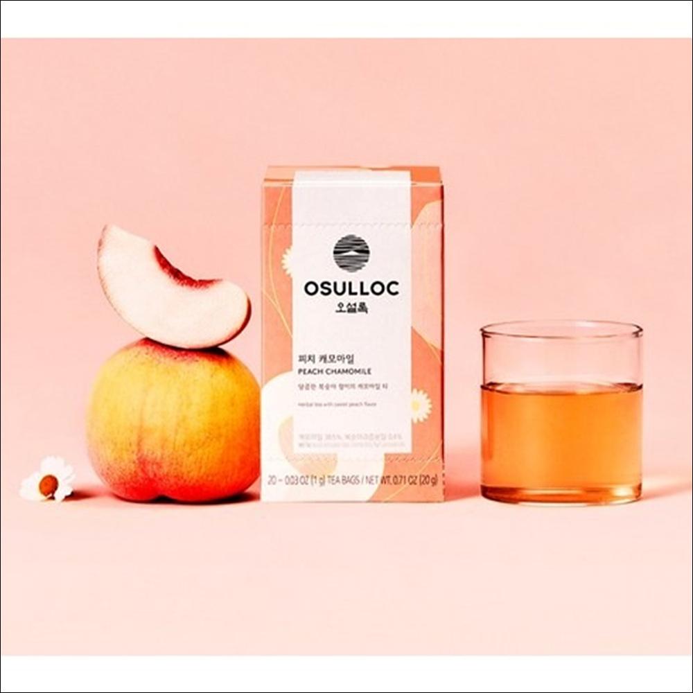 OSULLOC - PEACH CHAMOMILE TEA (Herbal tea with seet peach flavor)