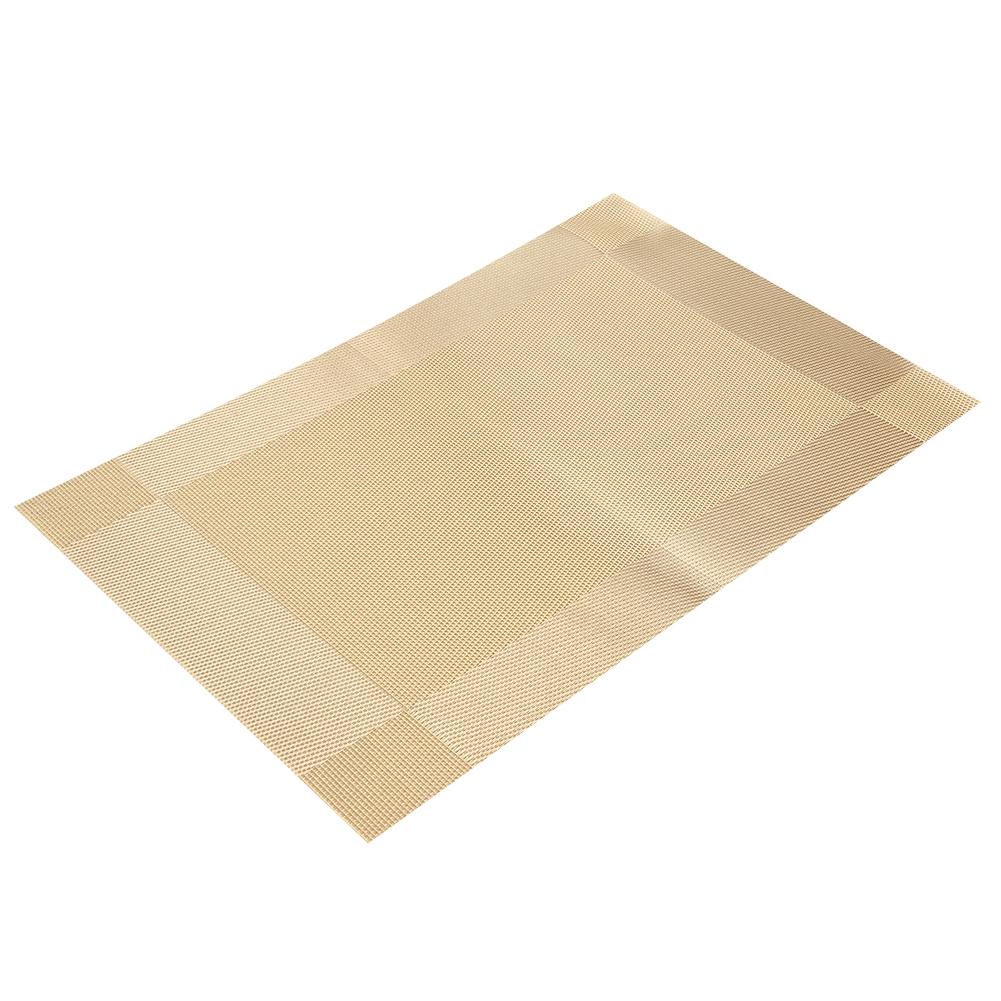 4 Pcs Placemat Fashion PVC Dining Table Mat Plate Pads Coasters Table Cloth Pad(Gold)