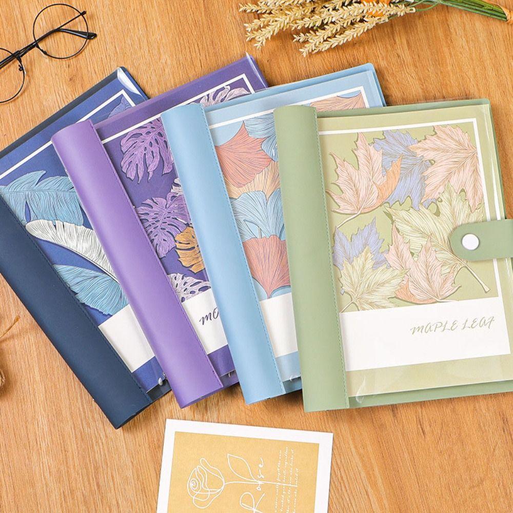 

Transparent Cover Loose-leaf Book Artificial Leather Notepad Removable Notebook School синий