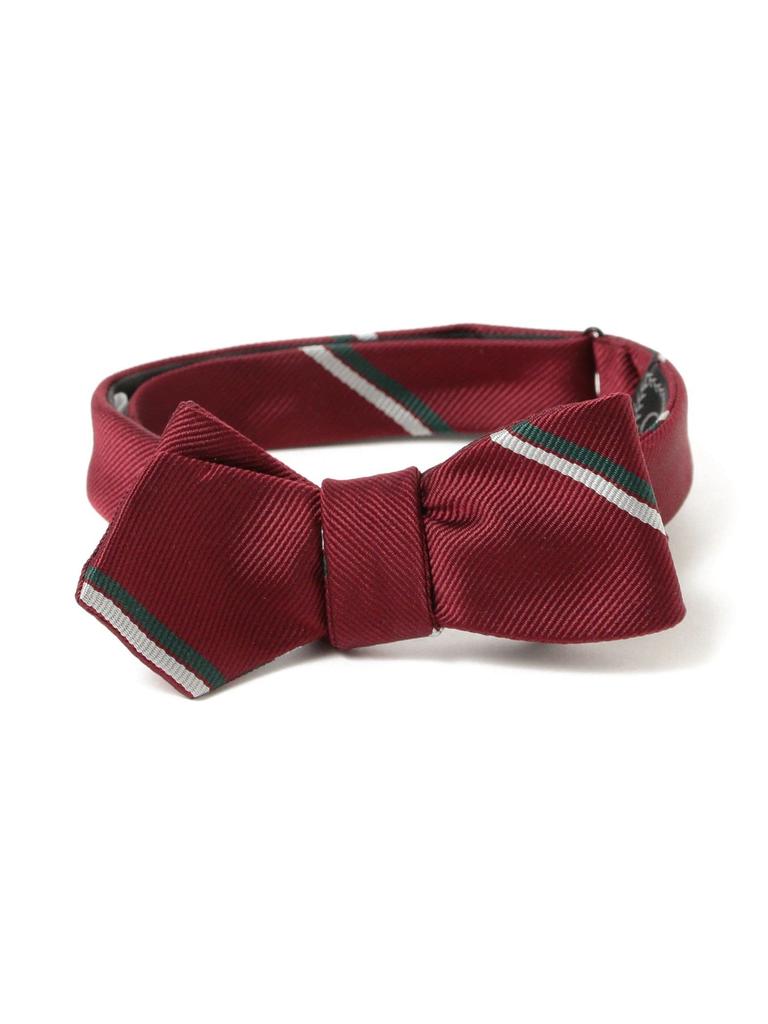 [BEAMS PLUS] Silk Wide Regimental Tie Bow Tie for Men, Wine Free, 38440090107