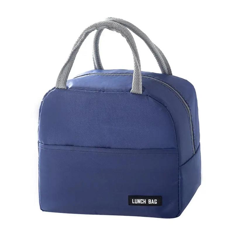 New Portable Lunch Box Bag Solid Color Thickened Thermal Insulation Bag Suitable For Students Office Workers & Other Occasions